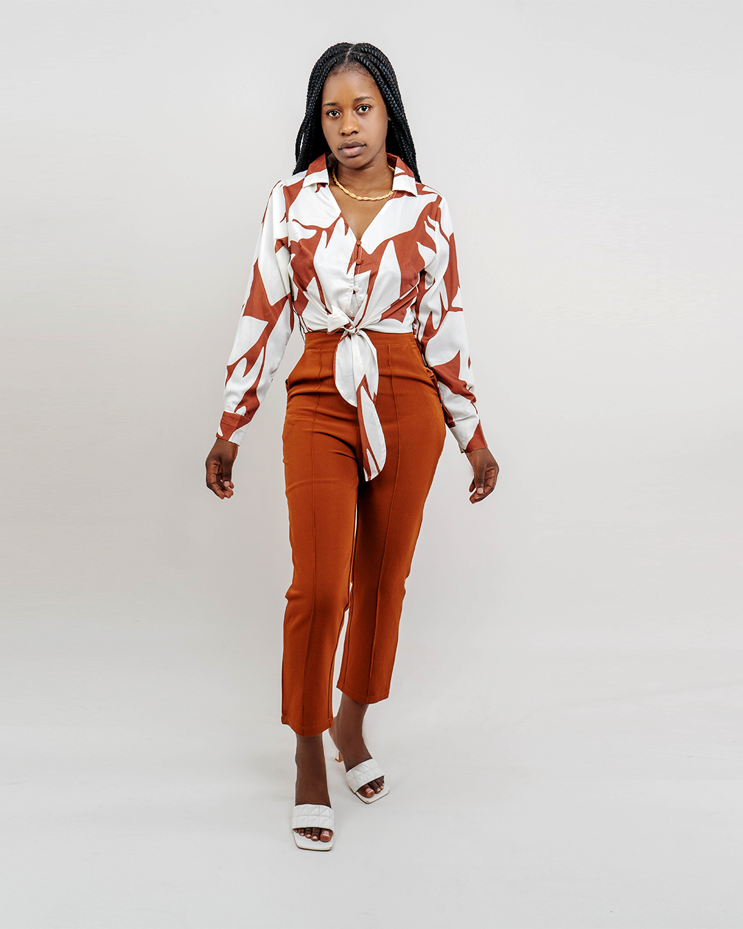 Fato de Calça com blusa estampada (TZ-3035)