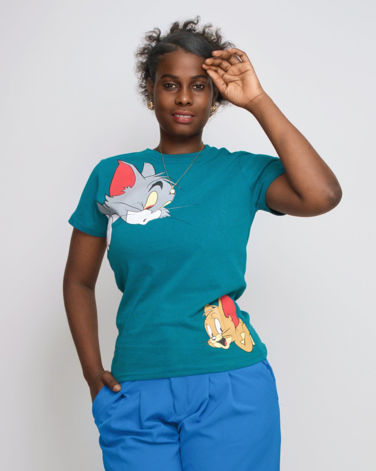 T-SHIRT FEMENINA COM MODELO TOM E JERRY (KK35058)