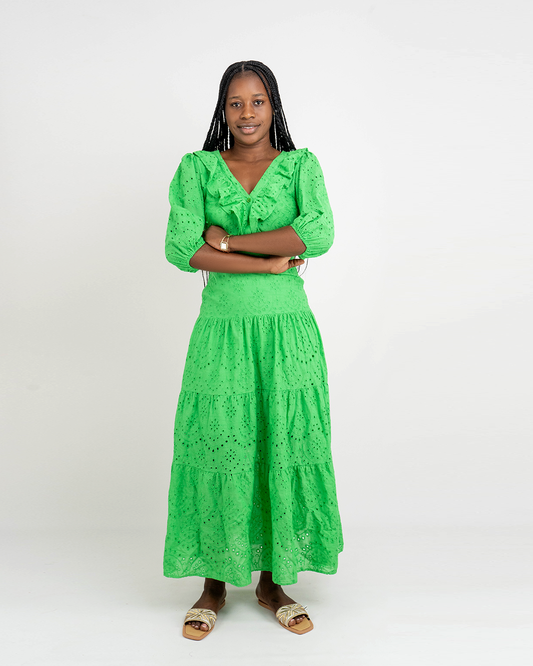Vestido Comprido com Abertura na Barriga (Q-17917A)