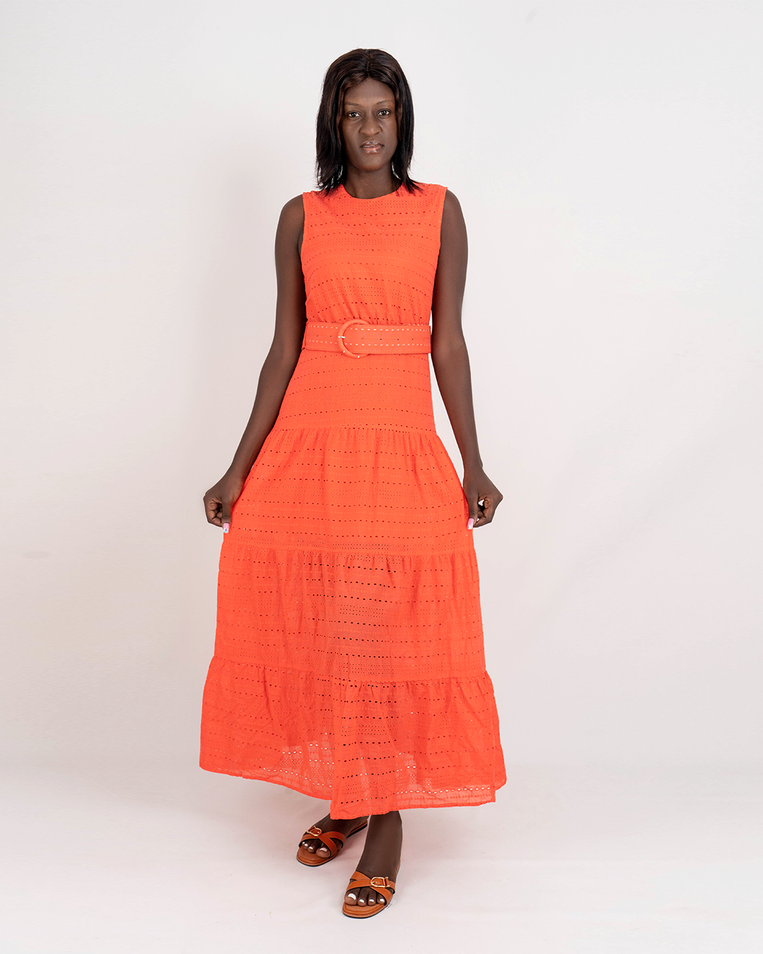 Vestido Comprido com Cinto (Q-18017A )