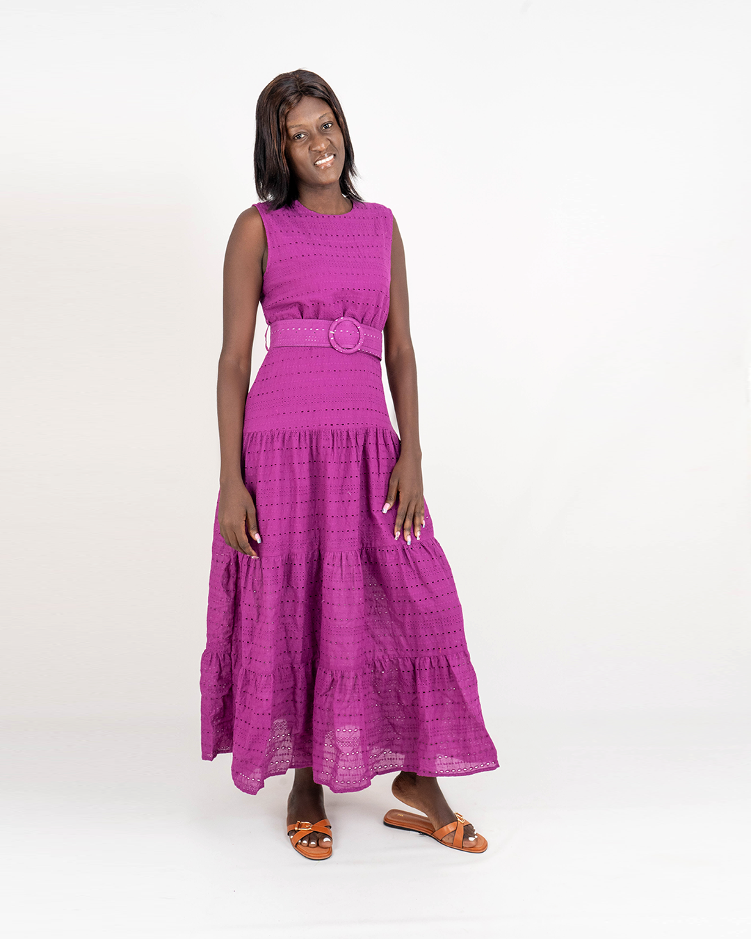 Vestido Comprido com Cinto (Q-18017A )