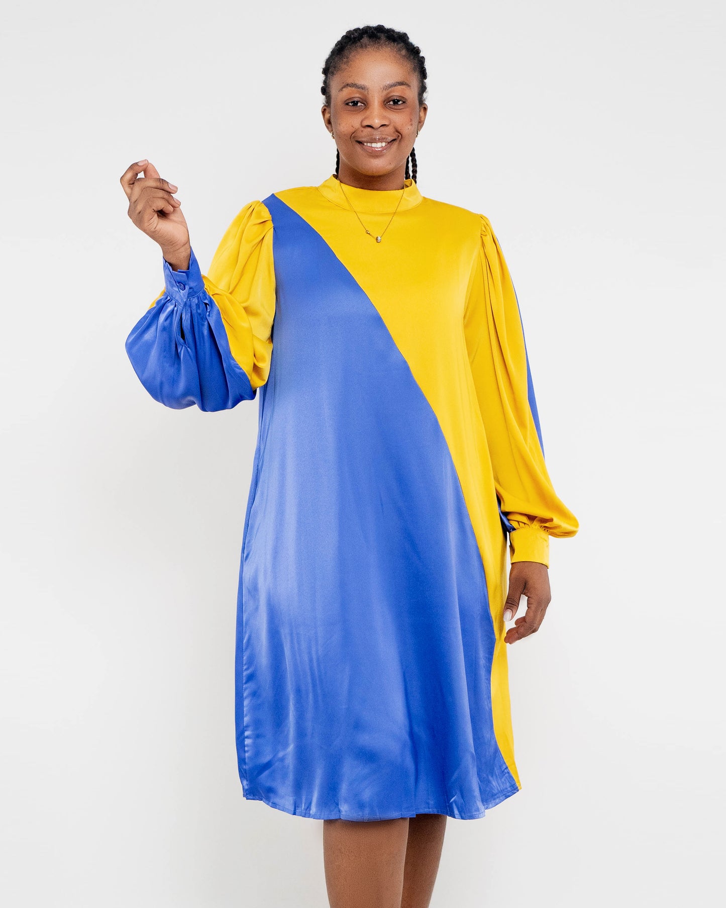 VESTIDO FINO DE DUAS CORES (Q-18058H)