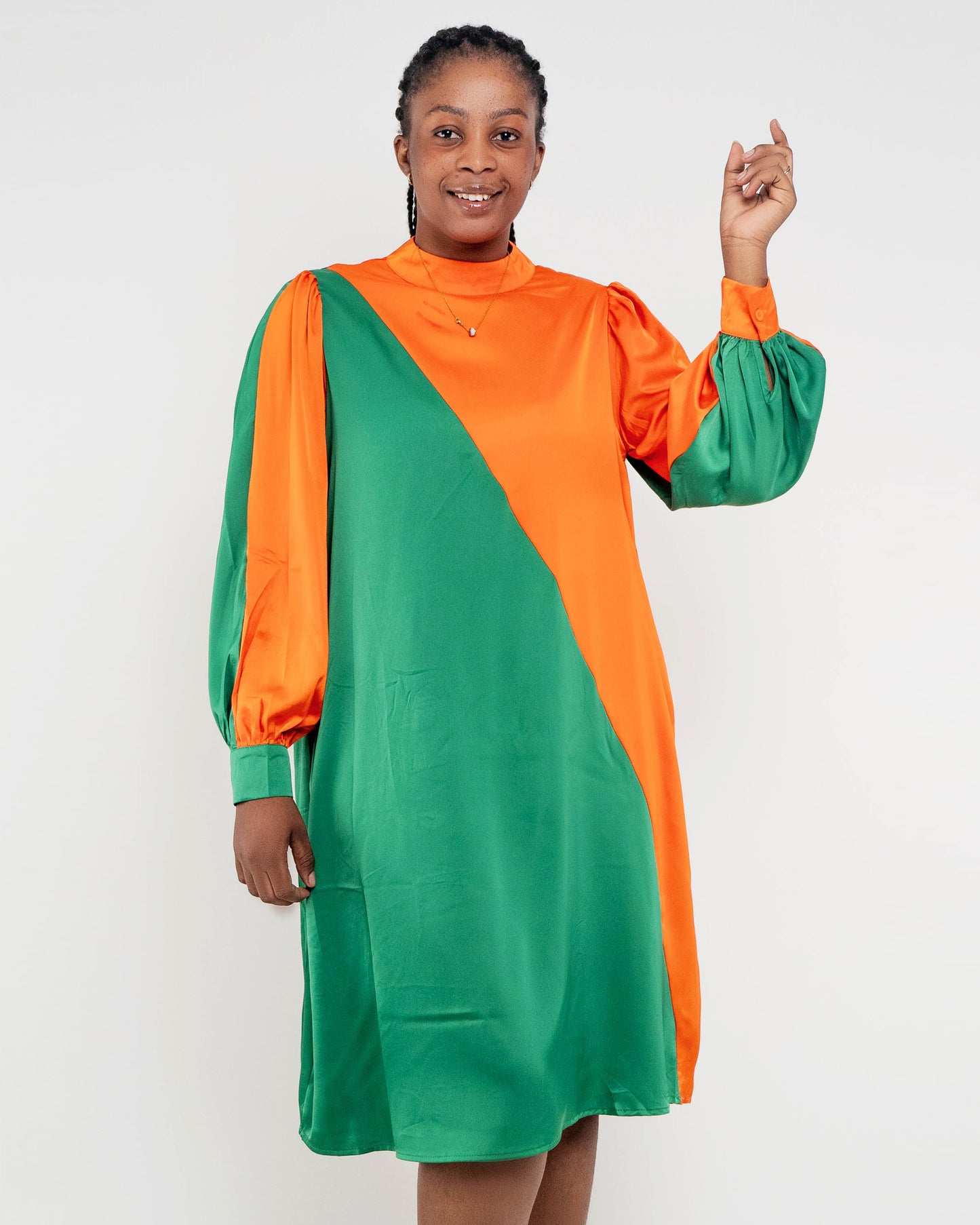 VESTIDO FINO DE DUAS CORES (Q-18058H)