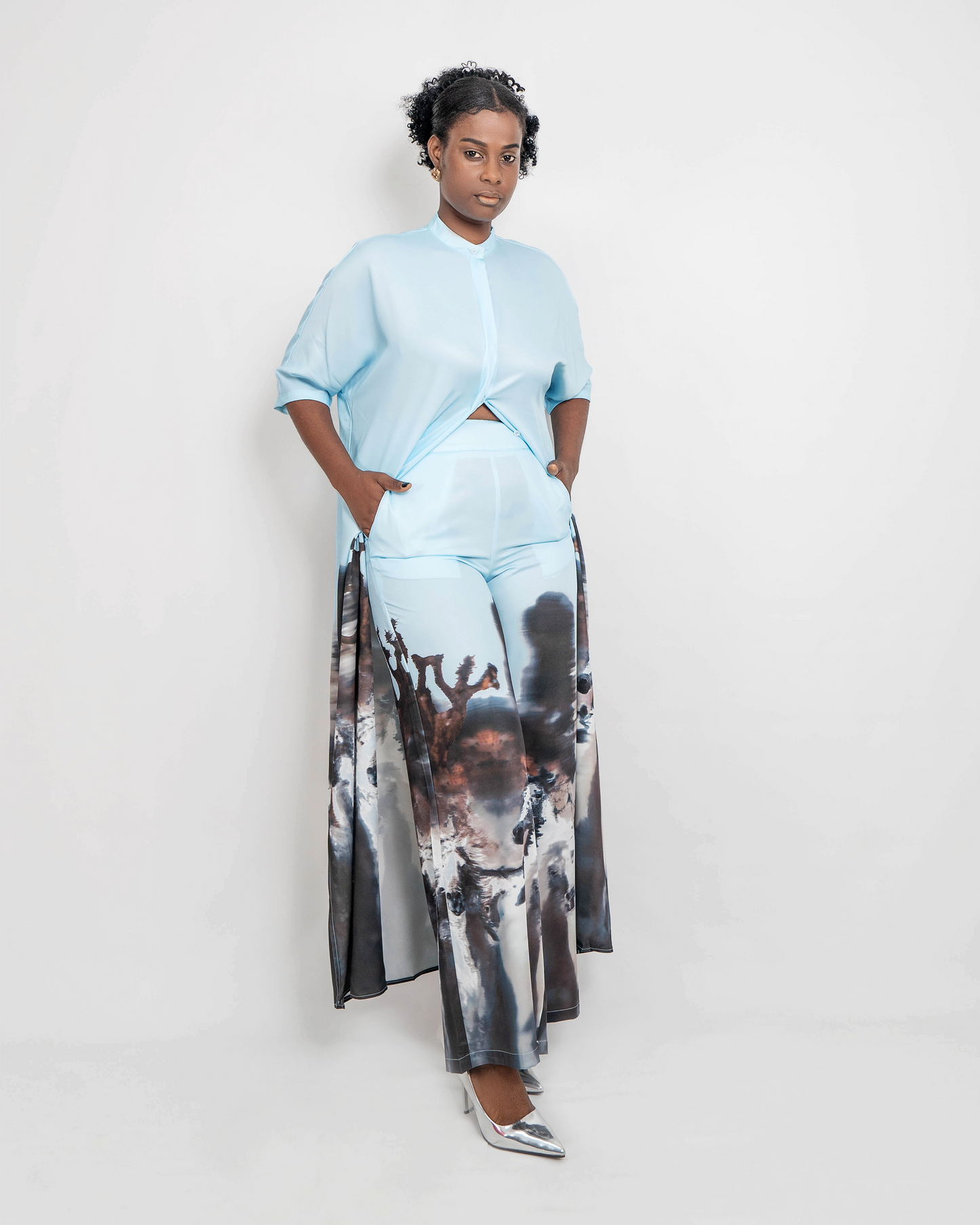 FATO DE PANTALONA E BATA ESTAMPADA (TZ-2597)