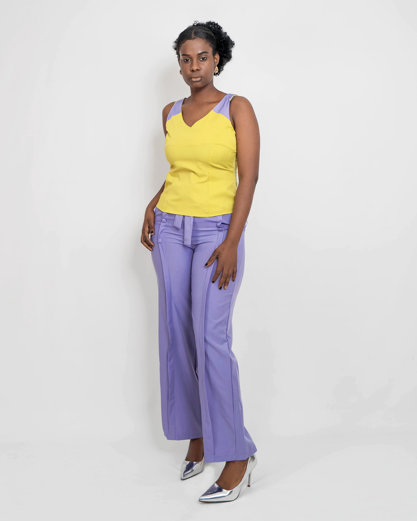 FATO DE PANTALONA BLUZA DE ALSA DE DUAS CORES (TZ-2606)