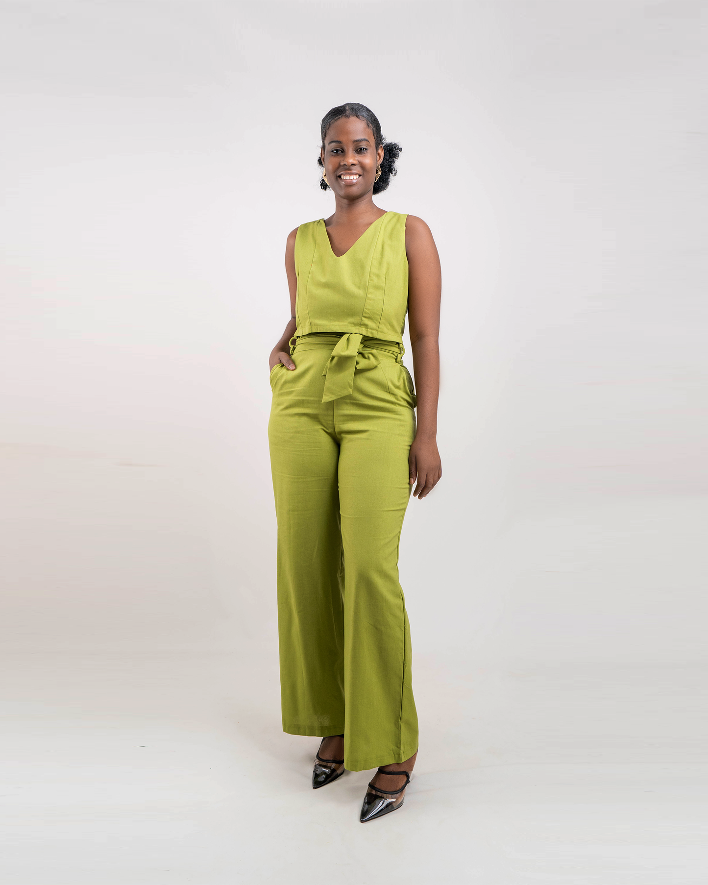 FATO DE PANTALONA COM BLUSA MANGA CAVADA (TZ-2743)
