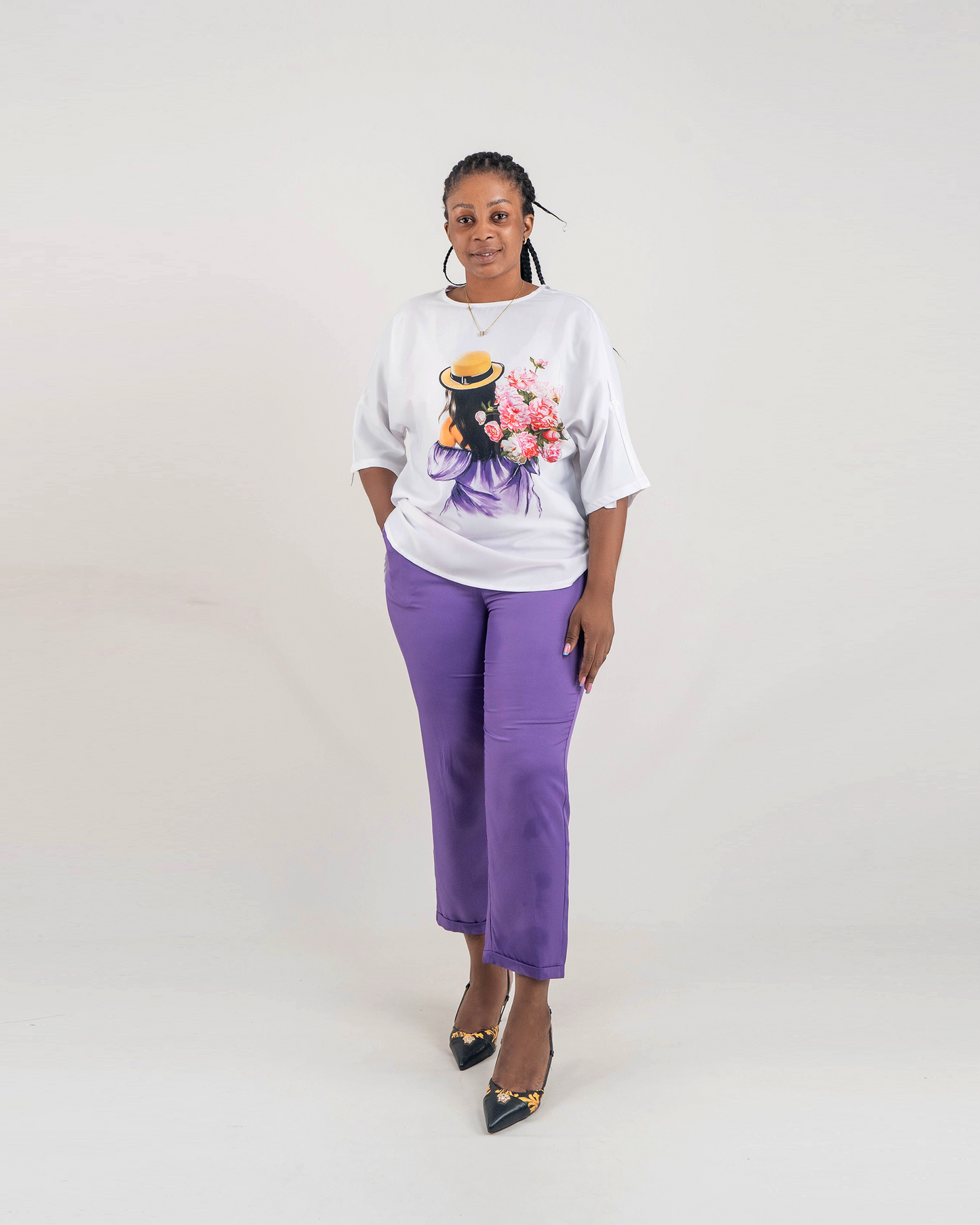 Fato de Calça com Blusa Estampada (TZ-2942)