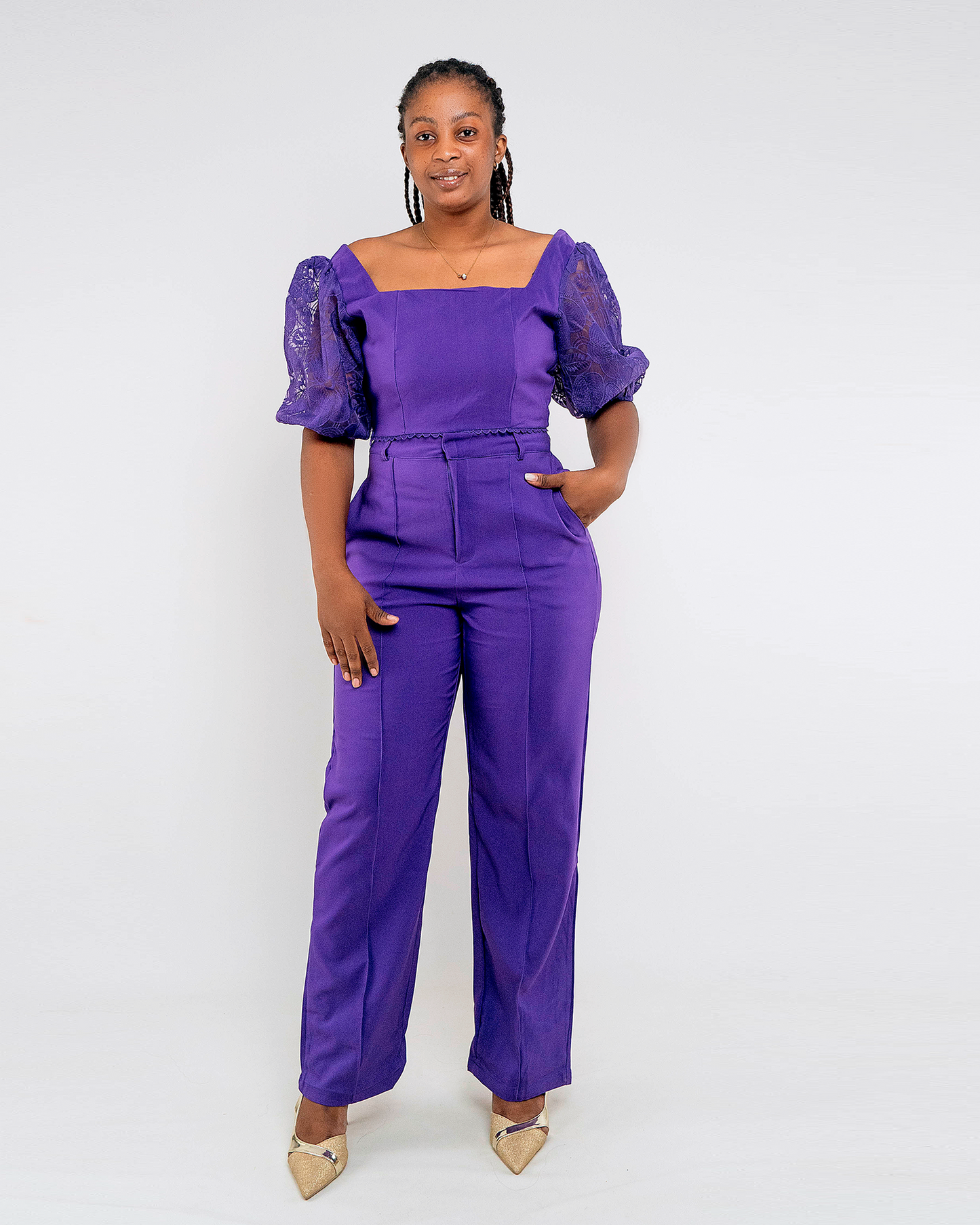 FATO DE PANTALONA COM BLUSA MANGA COMPRIDA BABADA (TZ-3060)