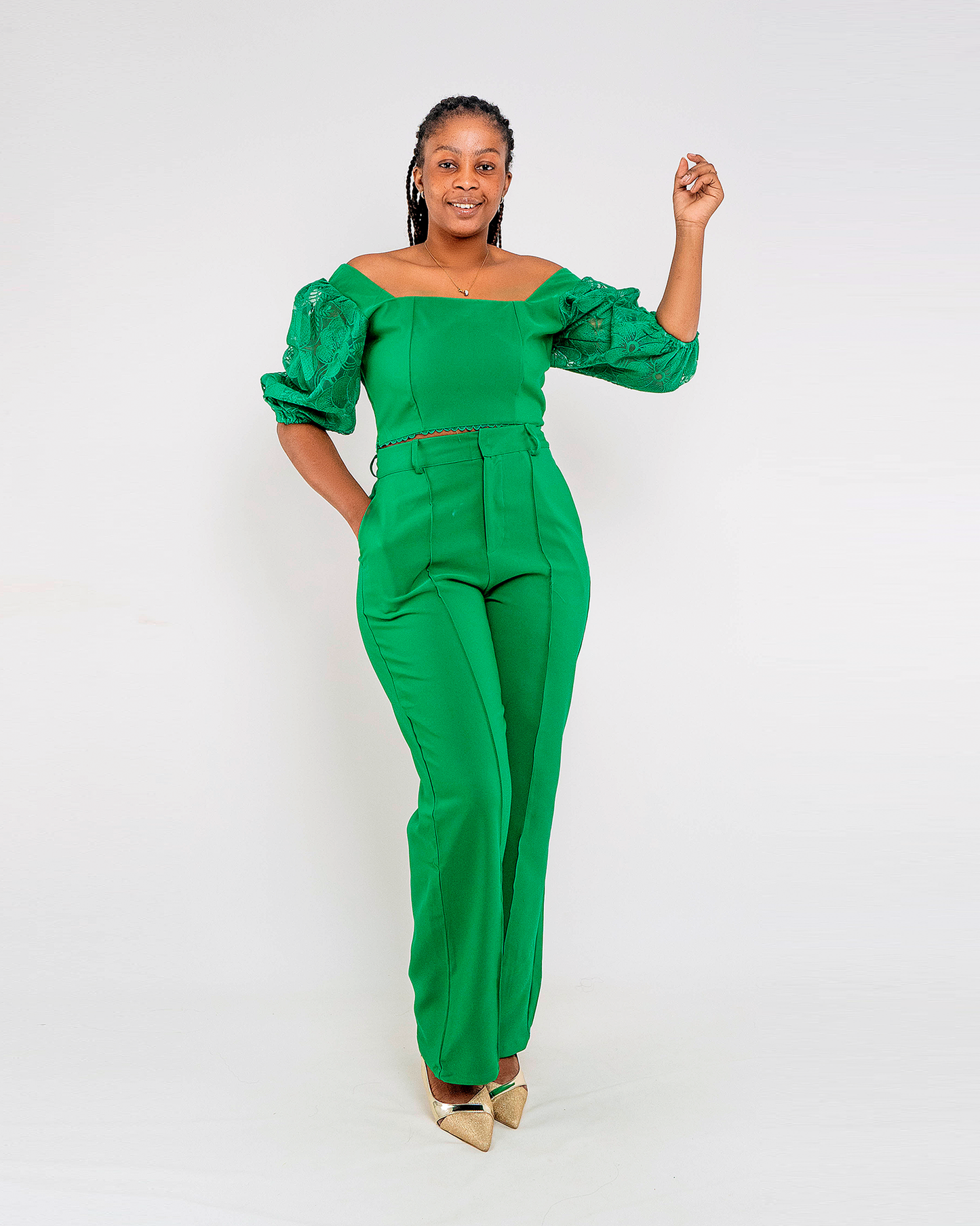 FATO DE PANTALONA COM BLUSA MANGA COMPRIDA BABADA (TZ-3060)