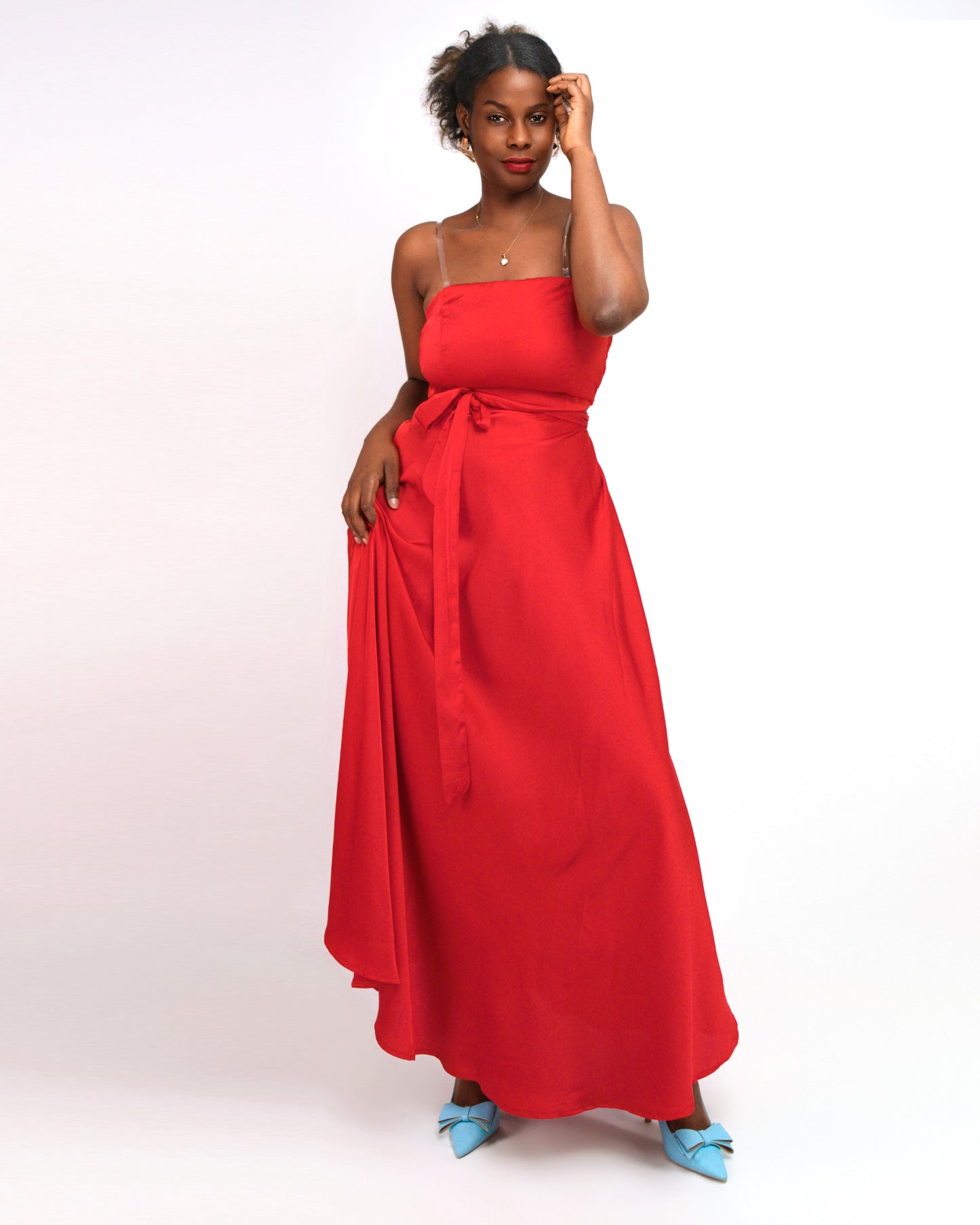 FATO DE SAIA COMPRIDA COM BLUZA CURTA (TZ-4147)