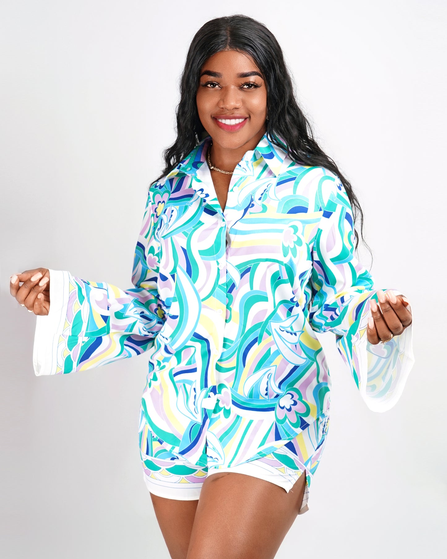 FATO DE CALCÃO E CAMISA ESTAMPADA (TZ-3013)