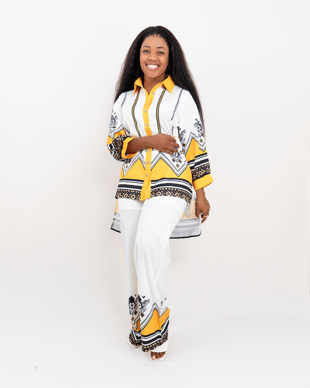 Fato de Pantalona com camisa estampa (TZ-2765)