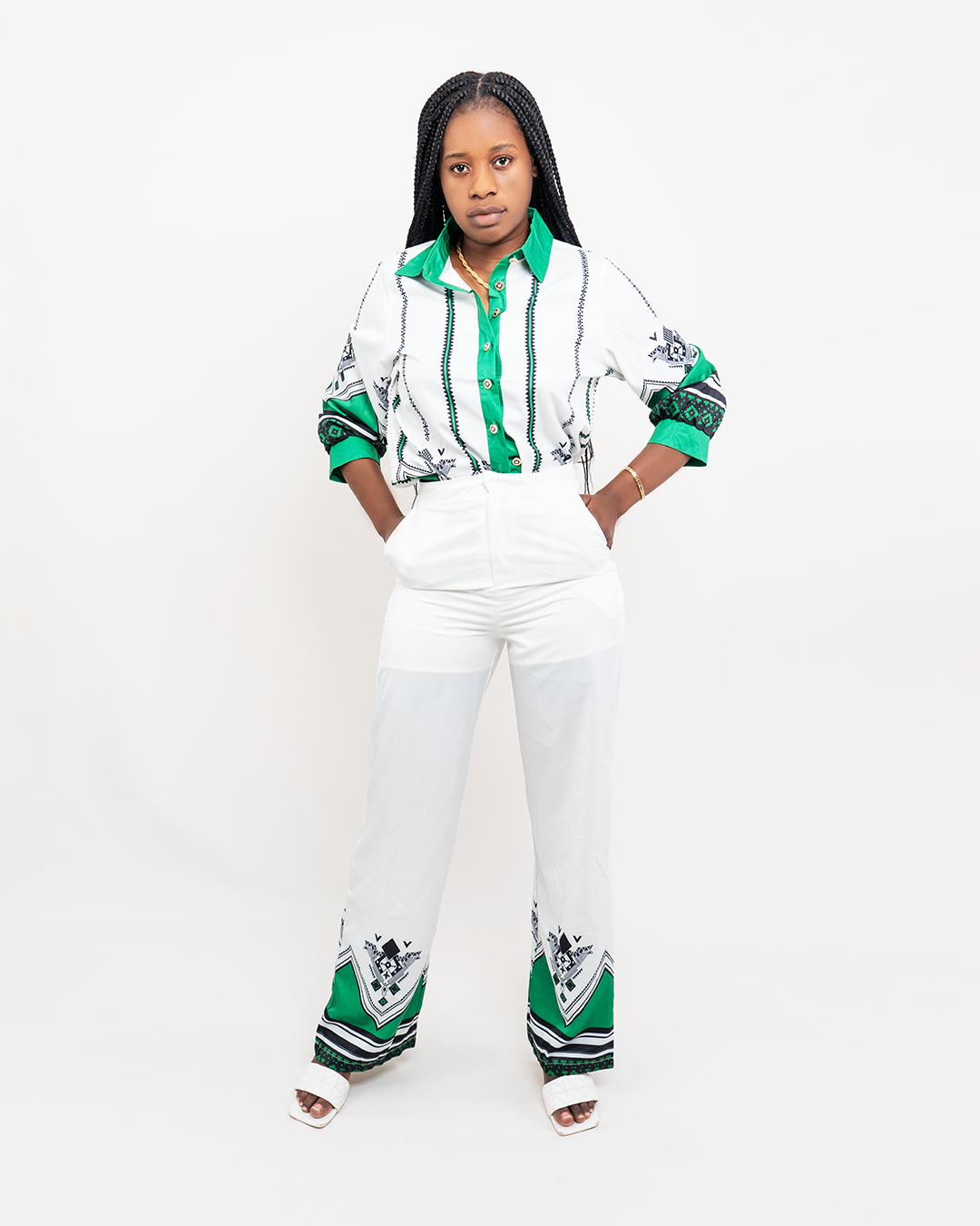 Fato de Pantalona com camisa estampa (TZ-2765)
