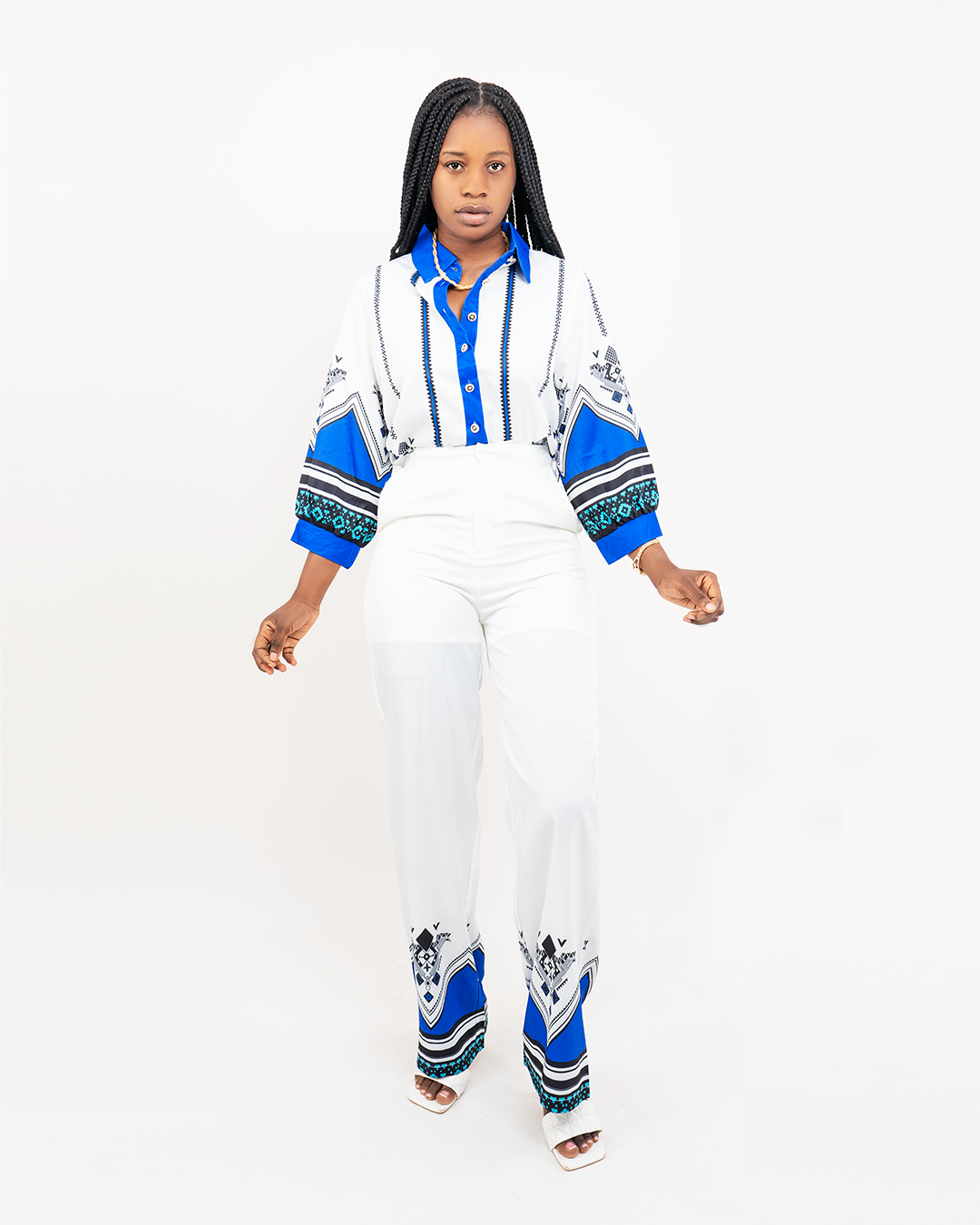 Fato de Pantalona com camisa estampa (TZ-2765)
