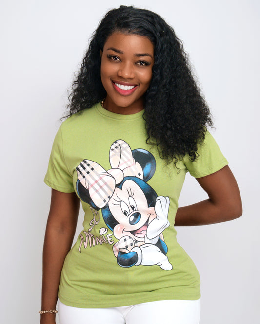 T-SHIRT FEMENINA COM MODELO MINIE  (KK35059)