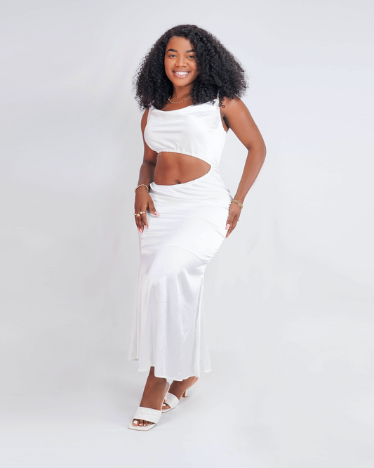 VESTIDO JUSTO COMPRIDO COM ABERTURA NA BARRIGA  (Q-18159B)