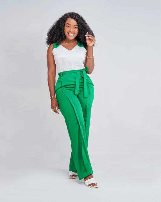 FATO DE PANTALONA BLUZA DE ALSA DE DUAS CORES (TZ-2606)