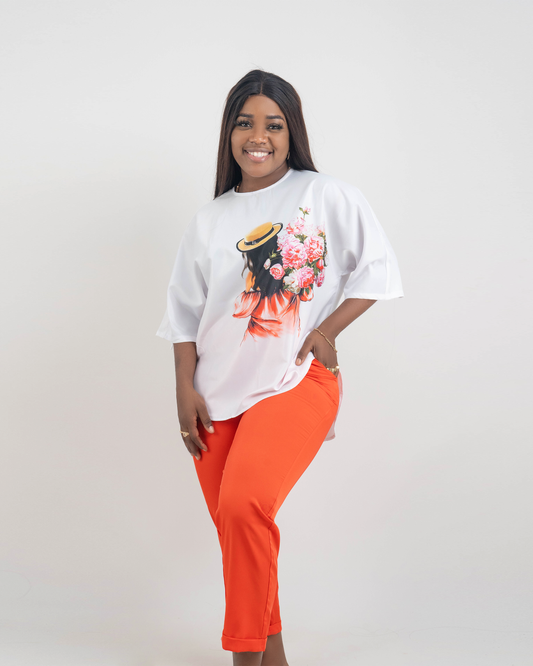 Fato de Calça com Blusa Estampada (TZ-2942)