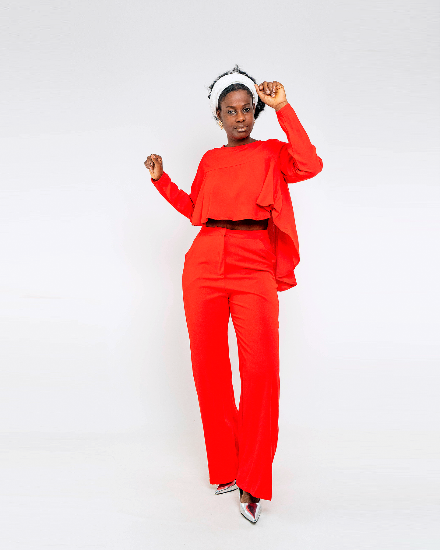 FATO DE PANTALONA COM BLUSA MANGA COMPRIDA BABADA (TZ-3065)