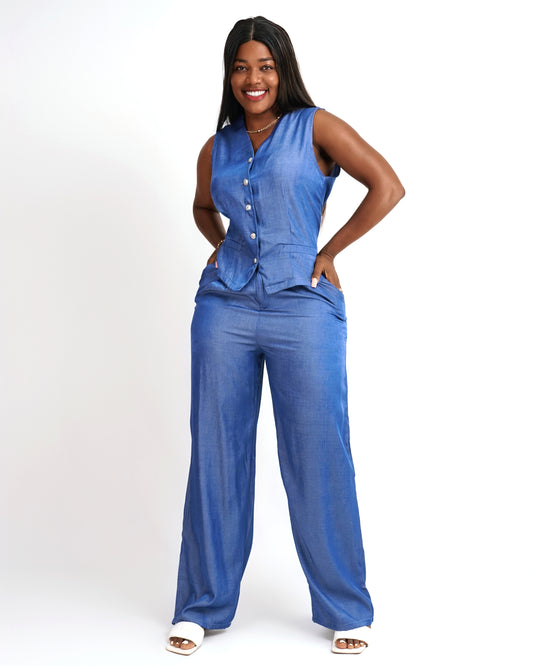 FATO DE PANTALONA COM COLETE (TZ-4097)